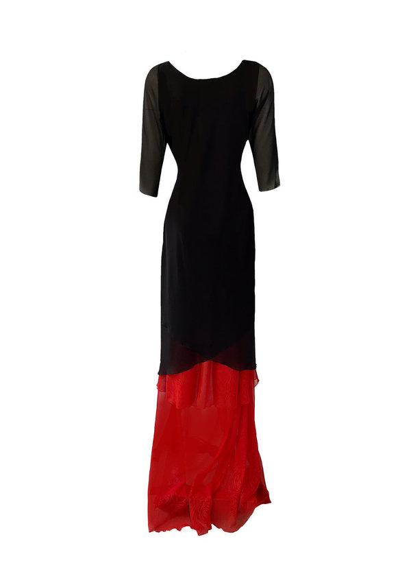 Beryll Dress long black/red